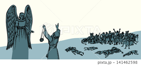 Vector drawing. The defeat of the people of Israel Vector drawing. The defeat of the people of Israel 141462598