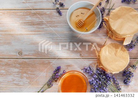 Honey and lavender creating natural organic sweet aromas Honey and lavender creating natural organic sweet aromas 141463332