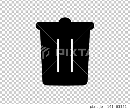 Simple black silhouette icon illustration of a trash can Simple black silhouette icon illustration of a trash can 141463521