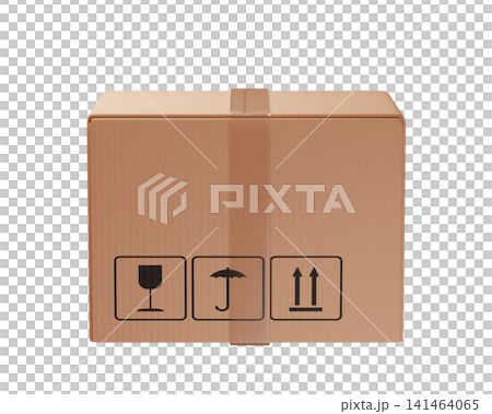 3d Cardboard shipping box with strap and handling symbols, isolated. Open and closed parcel for package and delivery concept. 3d render 3d Cardboard shipping box with strap and handling symbols, isolated. Open and closed parcel for package and delivery concept. 3d render 141464065