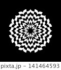 Radial Pattern in Circle Shape on Black Background. 141464593