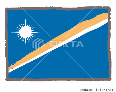 手描きのマーシャル諸島国旗 手描きのマーシャル諸島国旗 141464784
