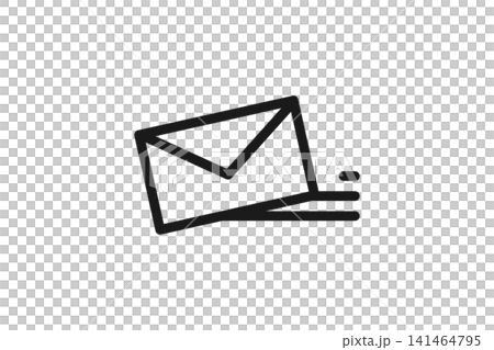 速達メールのシンプル線画アイコン 速達メールのシンプル線画アイコン 141464795