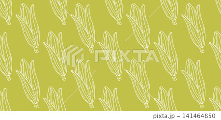 Seamless pattern with hand-drawn corn buds Seamless pattern with hand-drawn corn buds 141464850