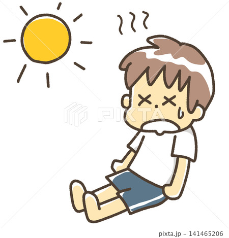 体調を崩す男の子 太陽 体調を崩す男の子 太陽 141465206