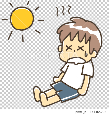 体調を崩す男の子 太陽 体調を崩す男の子 太陽 141465206
