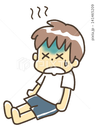 体調を崩して青ざめる男の子 体調を崩して青ざめる男の子 141465209