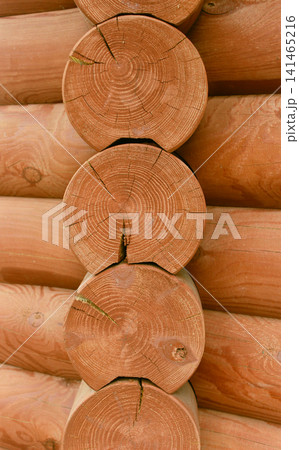 Details Of Log House Corner Joint With Round Logs. Wooden Architecture Vertical Stock Image Details Of Log House Corner Joint With Round Logs. Wooden Architecture Vertical Stock Image 141465216