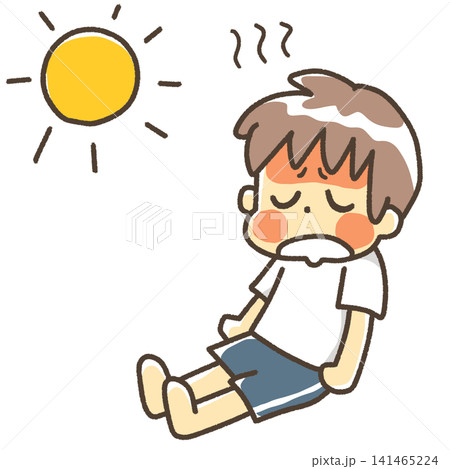 顔が真っ赤な男の子 太陽 顔が真っ赤な男の子 太陽 141465224