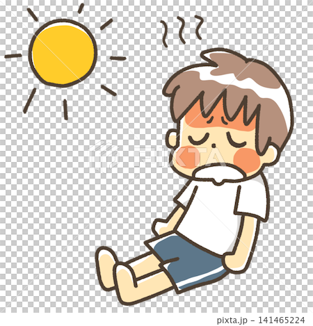 顔が真っ赤な男の子 太陽 顔が真っ赤な男の子 太陽 141465224