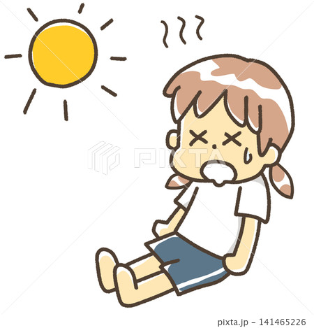 体調を崩す女の子 太陽 体調を崩す女の子 太陽 141465226