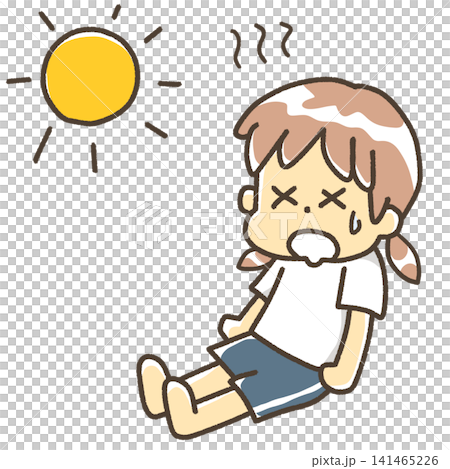 体調を崩す女の子 太陽 体調を崩す女の子 太陽 141465226