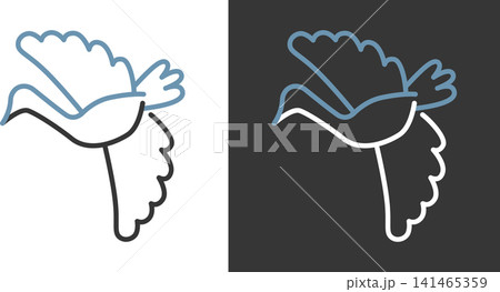 鶴のシンプルなベクターアイコン 141465359