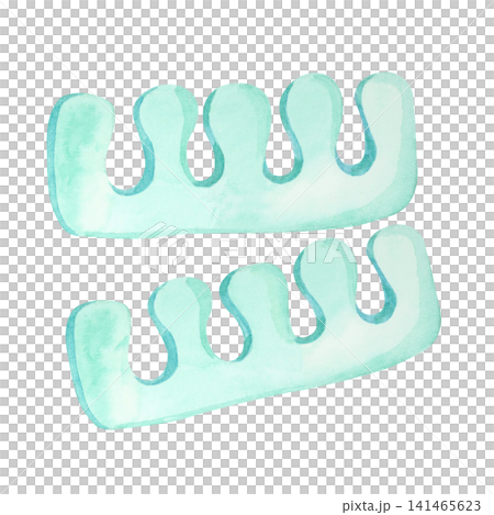 Mint toe separators watercolor clipart for pedicure salons, cosmetic packaging, beauty branding, nail care instructions, spa brochures, wellness websites and manicure product catalogs. Mint toe separators watercolor clipart for pedicure salons, cosmetic packaging, beauty branding, nail care instructions, spa brochures, wellness websites and manicure product catalogs. 141465623