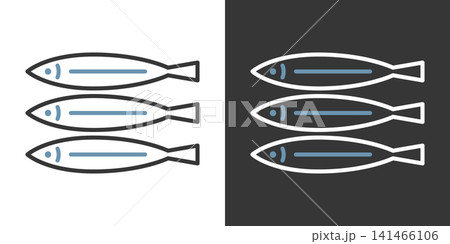 秋刀魚のシンプルなベクターアイコン 141466106