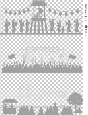 Summer event silhouettes Summer event silhouettes 141466969