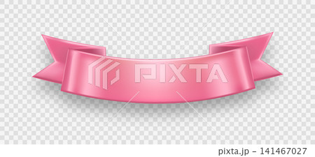 Pink satin ribbon on transparent background. Pink satin ribbon on transparent background. 141467027