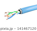 Blue network ethernet data twisted pair cable Blue network ethernet data twisted pair cable 141467120
