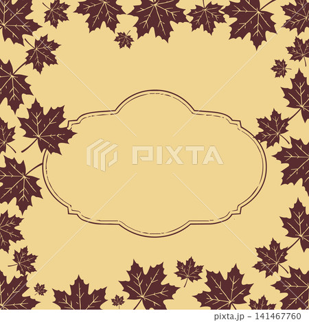 Vintage autumn maple leaves border background Vintage autumn maple leaves border background 141467760