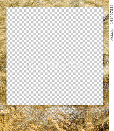 Textured golden stone surface with a transparent copy space polaroid background 141467833