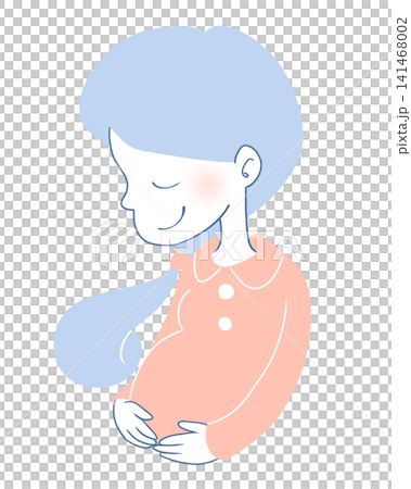 An illustration of a pregnant woman with her hand on her stomach. An illustration of a pregnant woman with her hand on her stomach. 141468002