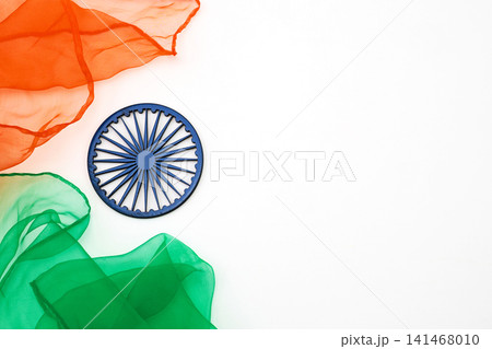Indian flag colors and ashoka chakra symbol Indian flag colors and ashoka chakra symbol 141468010