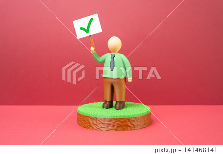 An official issues a building permit on a plot of land. Purchasing land for construction or agricultural purposes. An official issues a building permit on a plot of land. Purchasing land for construction or agricultural purposes. 141468141