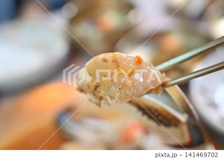Traditional Korean Soy Sauce Marinated Raw Crab Traditional Korean Soy Sauce Marinated Raw Crab 141469702