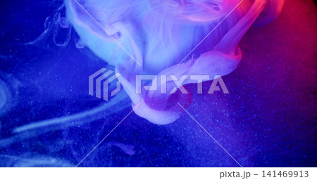Globe ink. Splash flow. Defocused blue purple neon colorful vapor texture liquid acrylic round on abstract creative wet background. Globe ink. Splash flow. Defocused blue purple neon colorful vapor texture liquid acrylic round on abstract creative wet background. 141469913