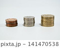 積み上げた日本円の硬貨 141470538