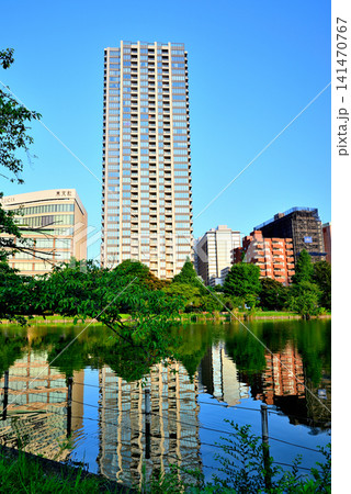 上野恩賜公園、不忍池 ボート池と高層マンション群 上野恩賜公園、不忍池 ボート池と高層マンション群 141470767