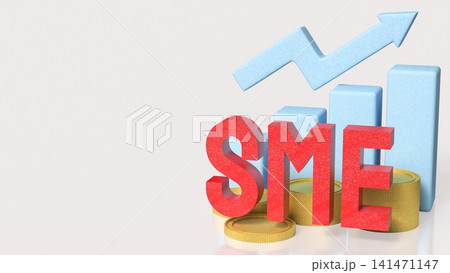 SME Financial Growth with Rising Business Chart and Coins 3d render. SME Financial Growth with Rising Business Chart and Coins 3d render. 141471147