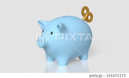 Wind Up Piggy Bank for Smart Saving and Financial Growth 3d render. Wind Up Piggy Bank for Smart Saving and Financial Growth 3d render. 141471173