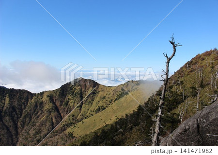 石鎚山 天狗岳 墓場尾根 南尖峰 最高峰 愛媛県 絶景 登山 バリエーションルート 絶壁 自然環境 141471982