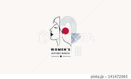 Minimal Womens History Month Abstract Portrait Design Minimal Womens History Month Abstract Portrait Design 141472865