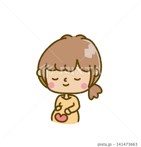 お腹を愛おしくさわっている妊婦さん。 お腹を愛おしくさわっている妊婦さん。 141473663