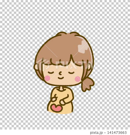 お腹を愛おしくさわっている妊婦さん。 お腹を愛おしくさわっている妊婦さん。 141473663