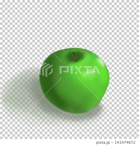 Hand drawn fresh green apple illustration with shadow isolated on white background Hand drawn fresh green apple illustration with shadow isolated on white background 141474672