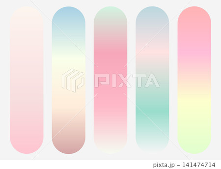 Vector colorful pastel gradient palette set isolated on white background Vector colorful pastel gradient palette set isolated on white background 141474714