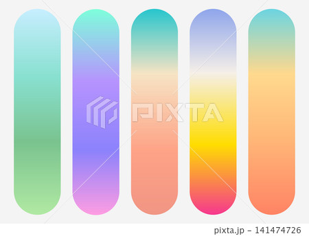 Vector colorful pastel gradient palette set isolated on white background 141474726