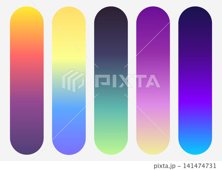 Vector colorful pastel gradient palette set isolated on white background Vector colorful pastel gradient palette set isolated on white background 141474731