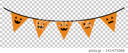 Cute Halloween garland vector illustration Cute Halloween garland vector illustration 141475066