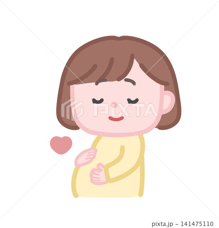 お腹をなでる妊婦さん お腹をなでる妊婦さん 141475110