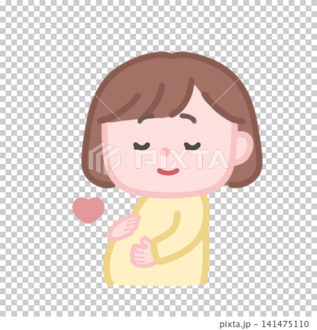 お腹をなでる妊婦さん お腹をなでる妊婦さん 141475110
