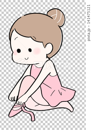 An illustration of a girl wearing pointe shoes. An illustration of a girl wearing pointe shoes. 141475121