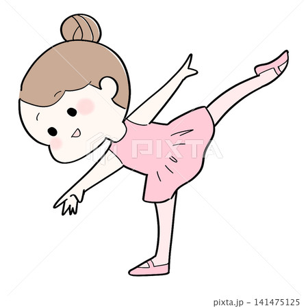 バレエを踊る女の子のイラスト アラベスク 141475125