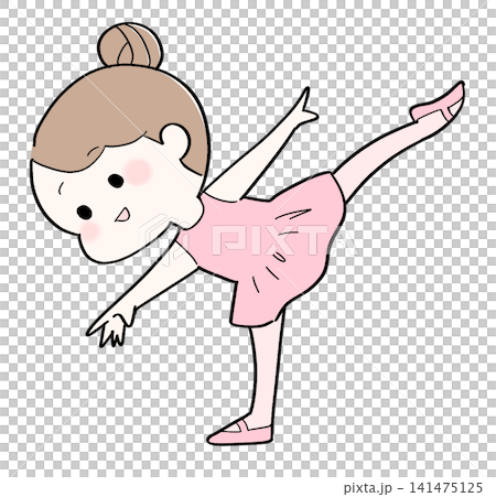 バレエを踊る女の子のイラスト アラベスク 141475125