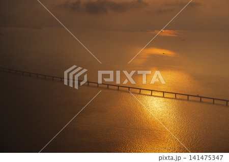 May 1 2026 Lingdingyang sunset golden reflection ocean view 141475347