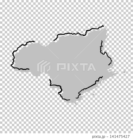 德島縣地圖輪廓插圖 | 灰色手繪風格線條畫 德島縣地圖輪廓插圖 | 灰色手繪風格線條畫 141475427