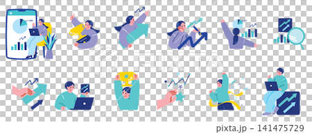 A set of illustrations of successful business people A set of illustrations of successful business people 141475729
